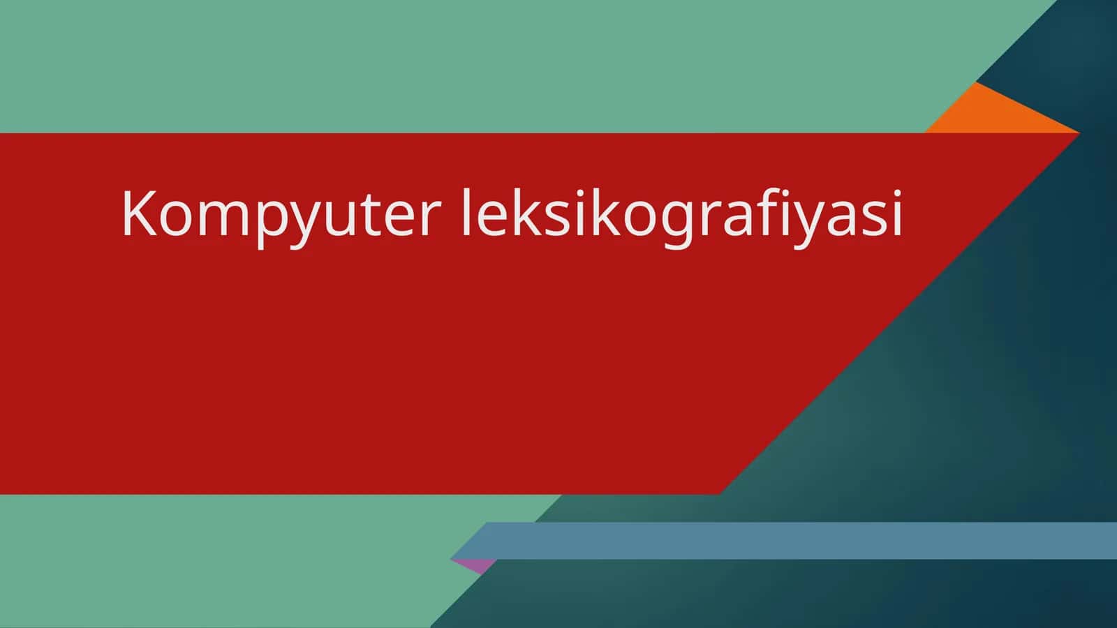 Kompyuter leksikografiyasi 1