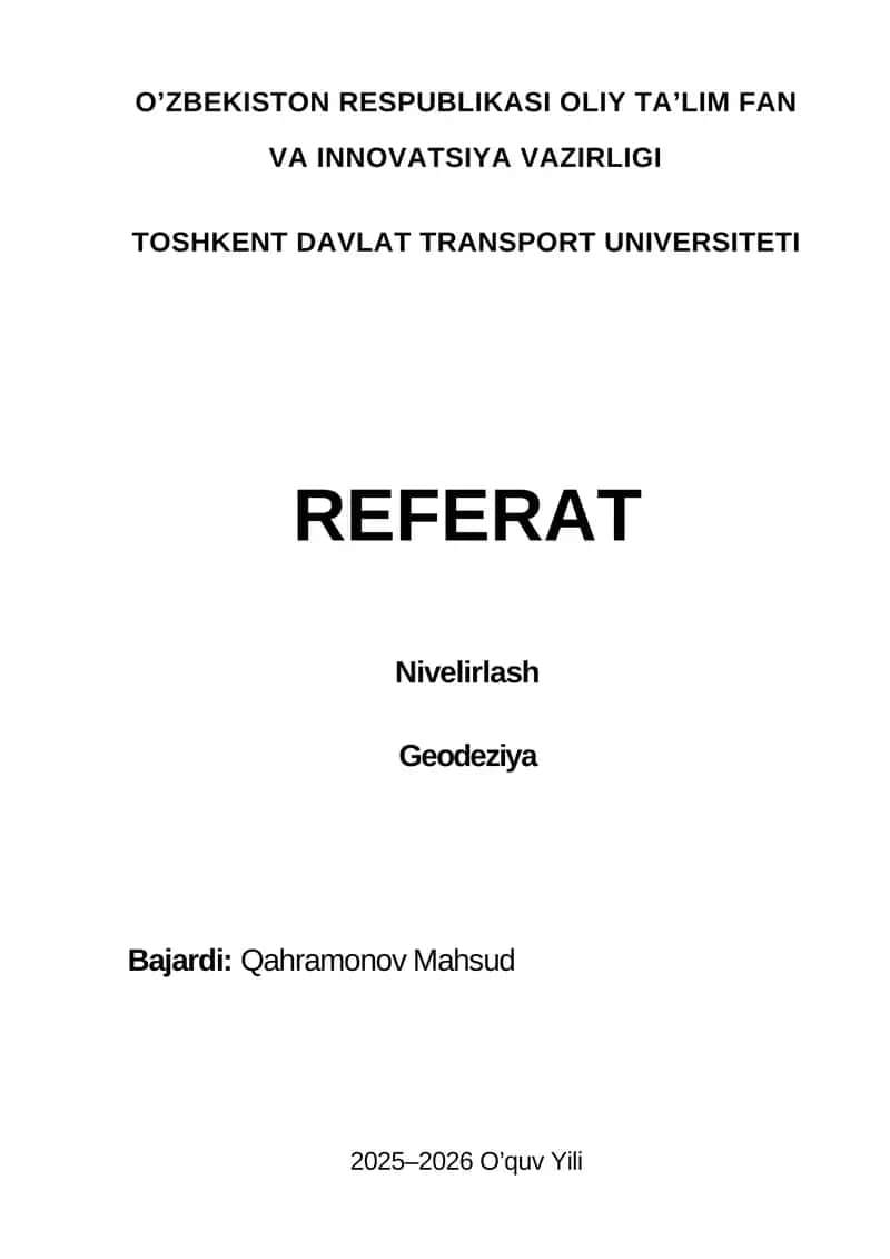 Nivelirlash 1