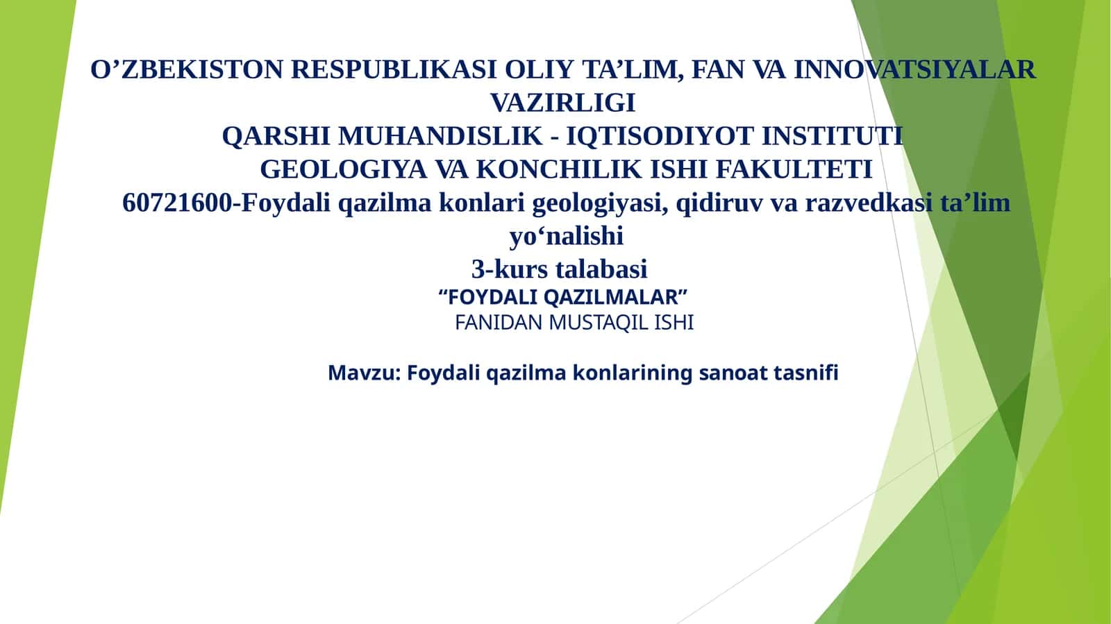 Foydali qazilmalar 1