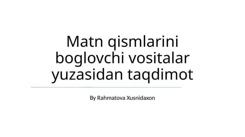 Ot kesimlarini bog'lash 1