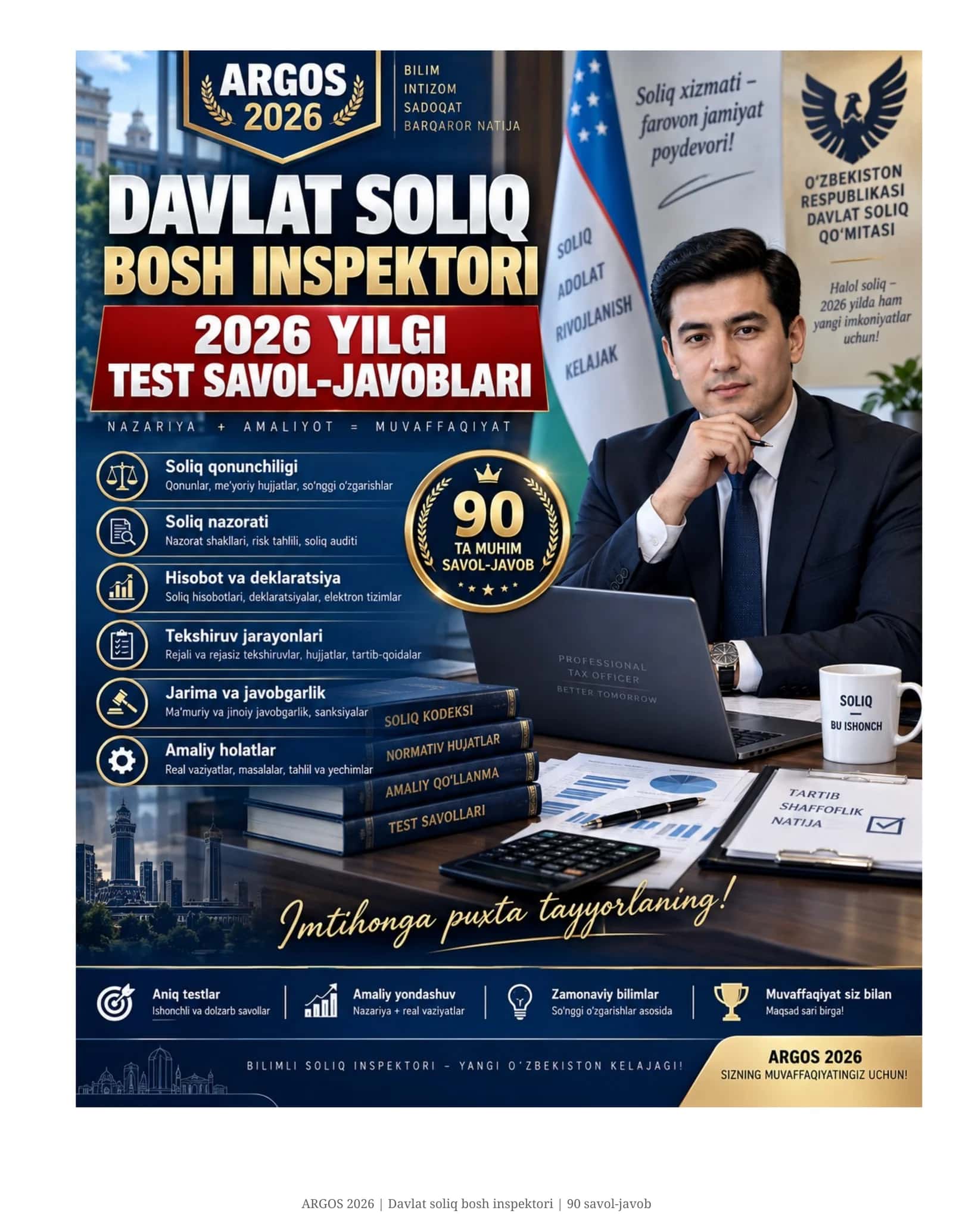 ARGOS 2026 | Davlat Soliq Bosh Inspektori | 90 ta savol-javob 1