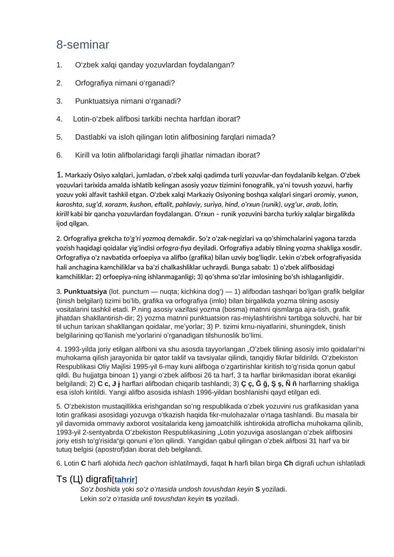 O'zbek xalqing yozuvlari 1
