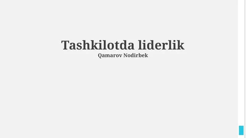 Tashkilotda liderlik 1