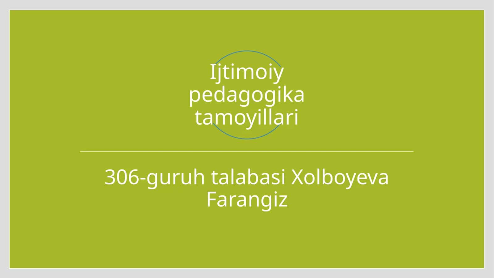 Ijtimoiy pedagogika tamoyillari 1