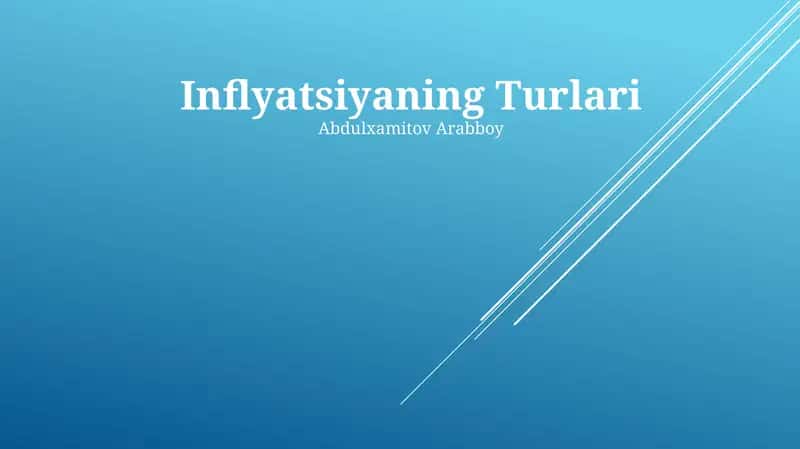 Inflyatsiyaning Turlari 1