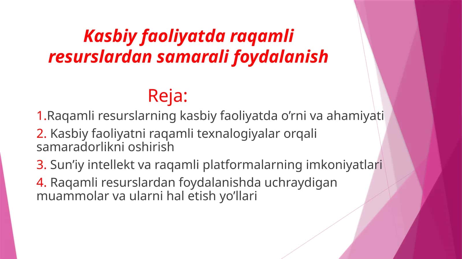 Kasbiy faoliyatda raqamli resurslardan samarali foydalanish 1