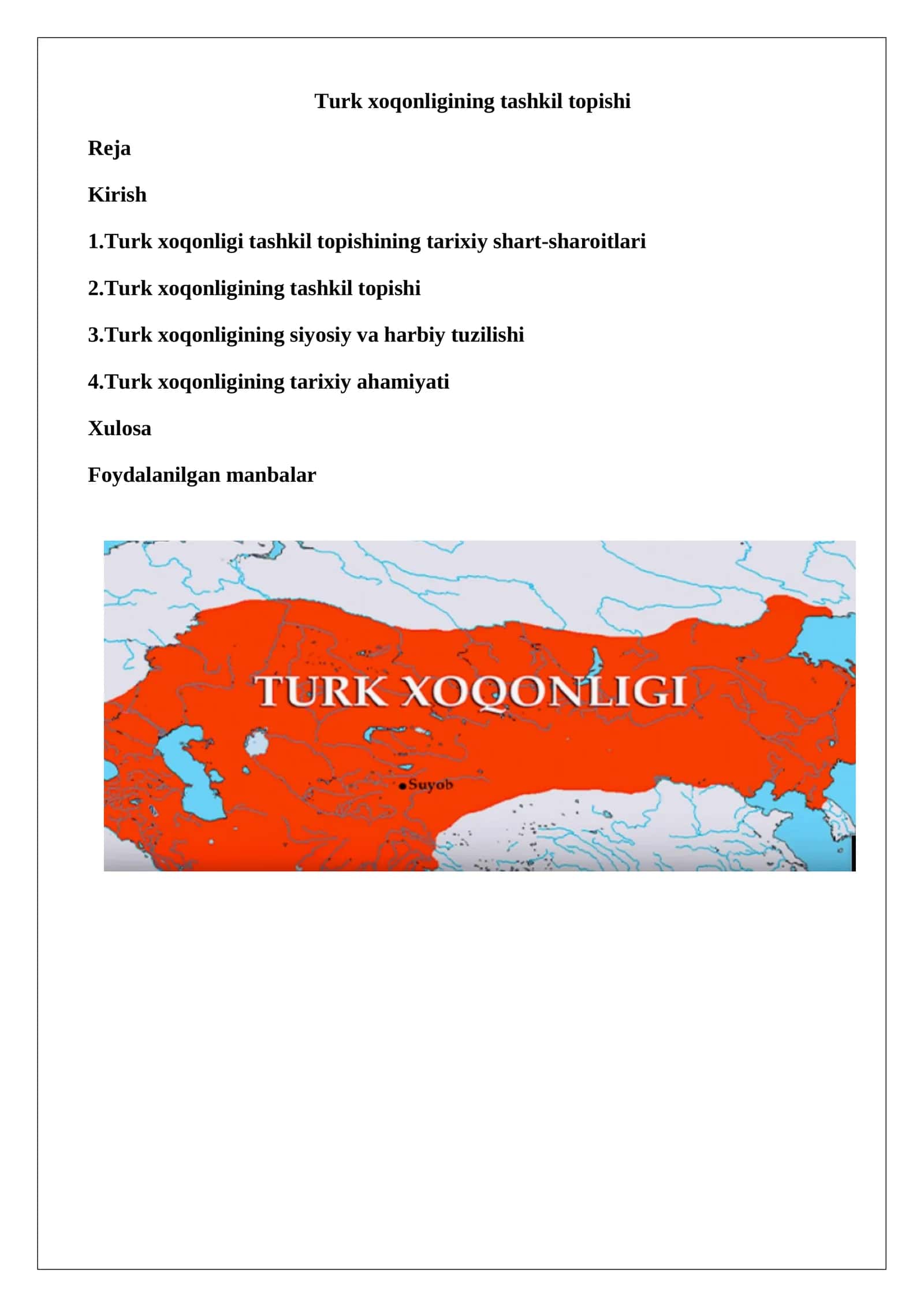 Turk xoqonligining tashkil topishi 1