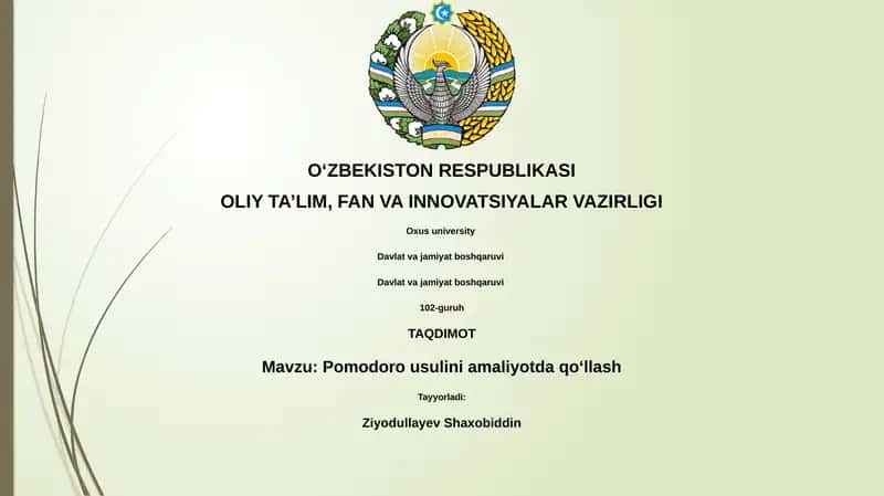 Pomodoro Texnikasi 1
