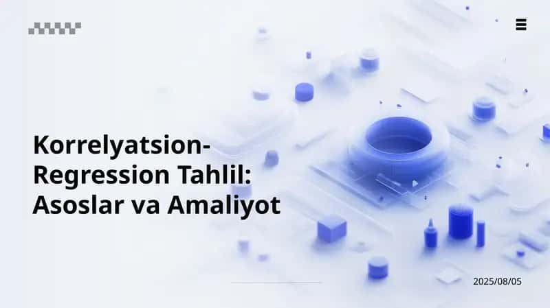 Korrelyatsion-Regression Tahlil: Asoslar va Amaliyot 1