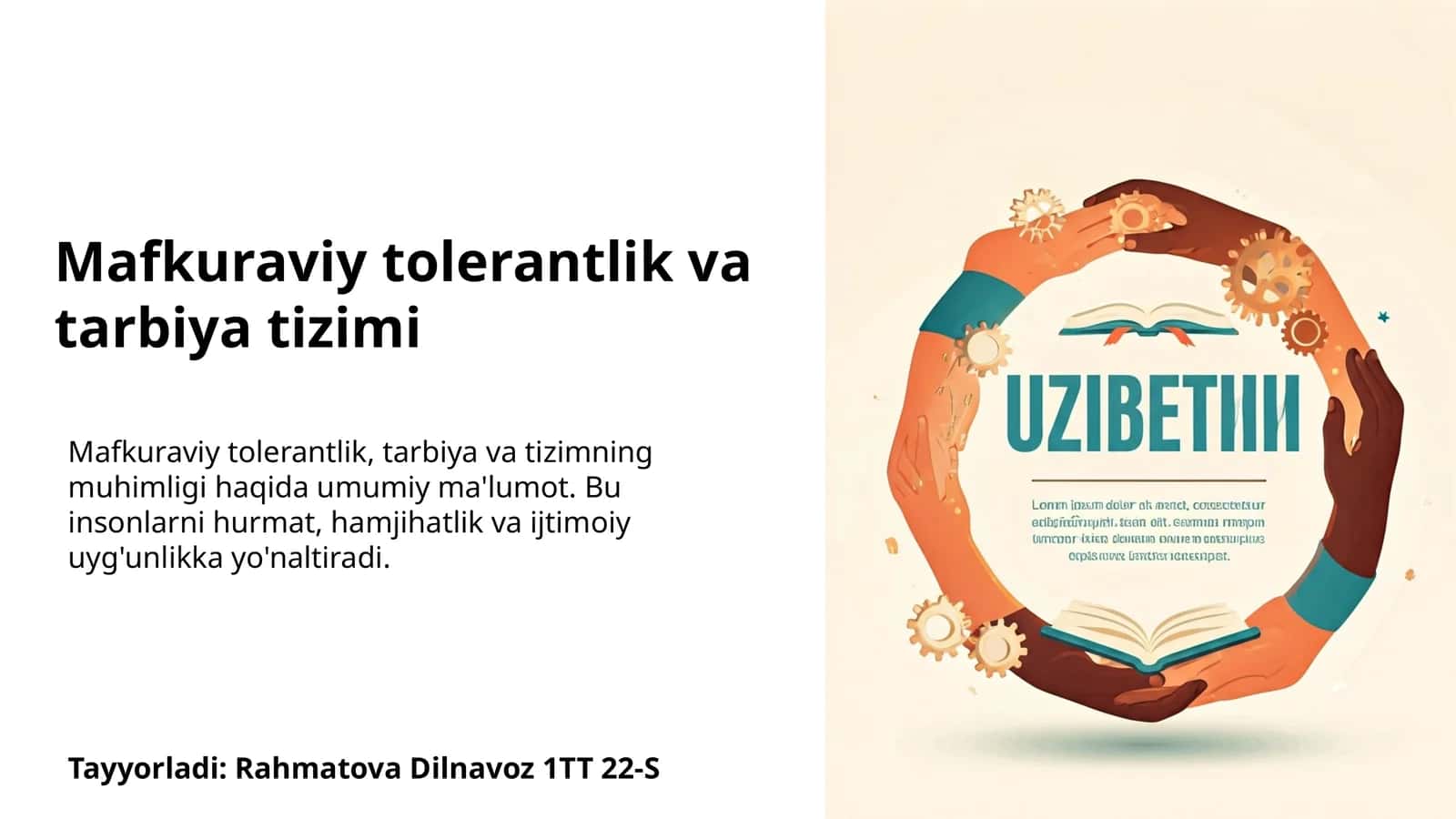 Mafkuraviy tolerantlik va tarbiya tizimi 1