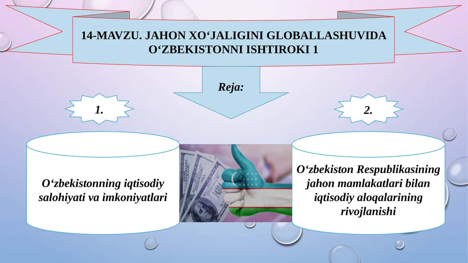 Jahon xo‘jaligini globalashuvida O‘zbekistonning ishtiroki 1