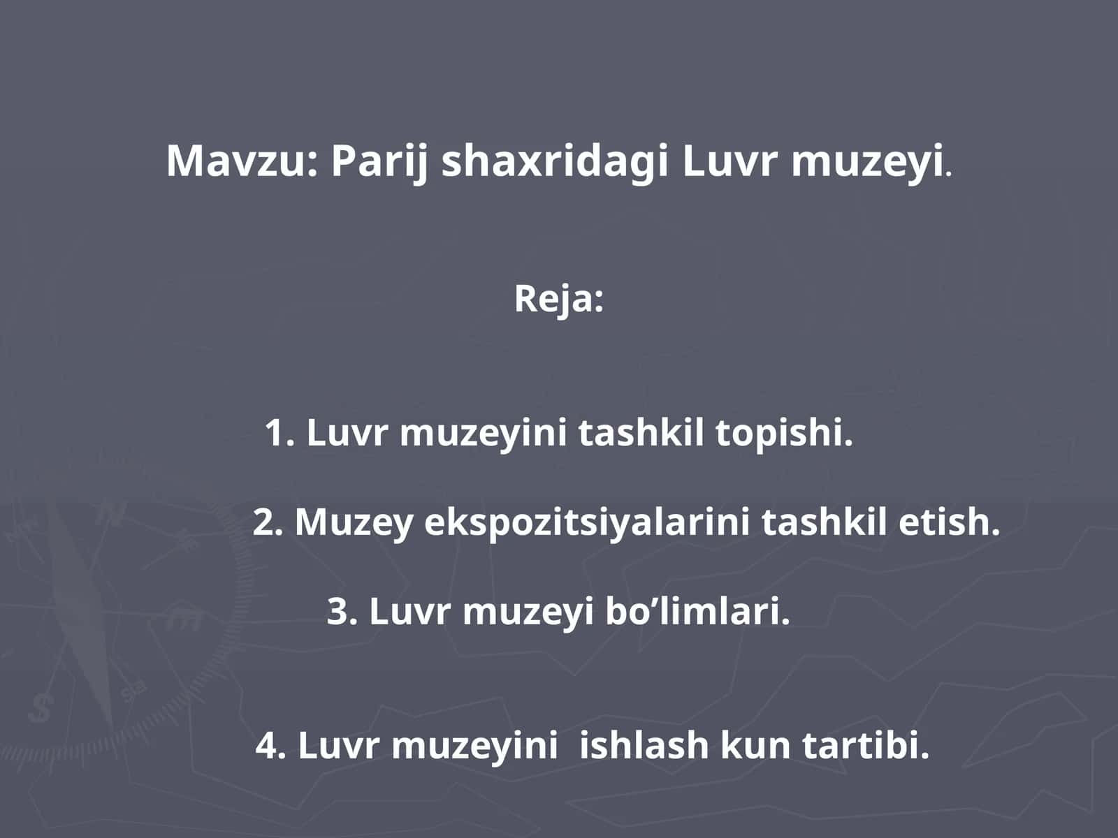 5-sinf Tarix fanidan Parij shaxridagi Luvr muzeyi dars taqdimot 1