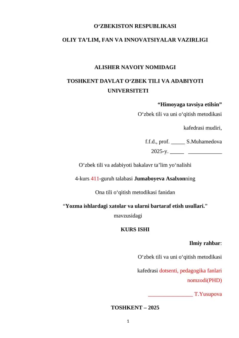 Yozma ishlardagi xatolarni bartaraf etishning samarali usullari 1