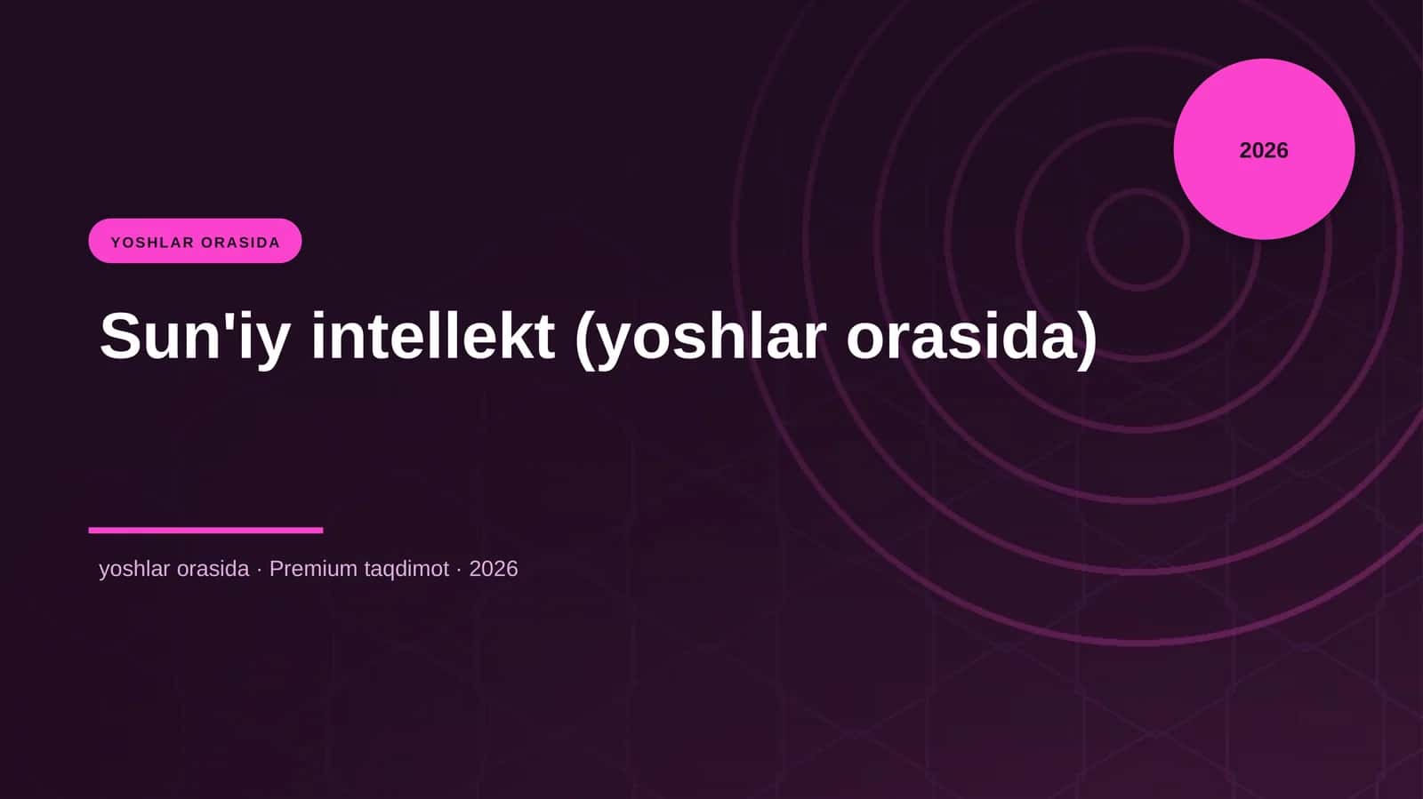 Sun'iy intellekt (yoshlar orasida) 1