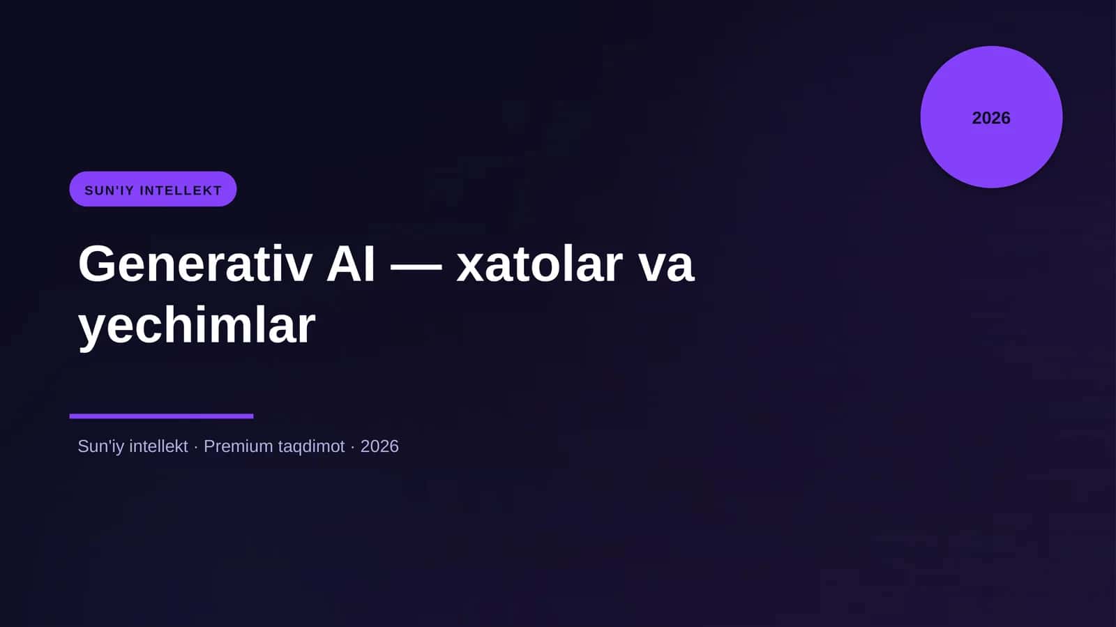 Generativ AI — xatolar va yechimlar 1