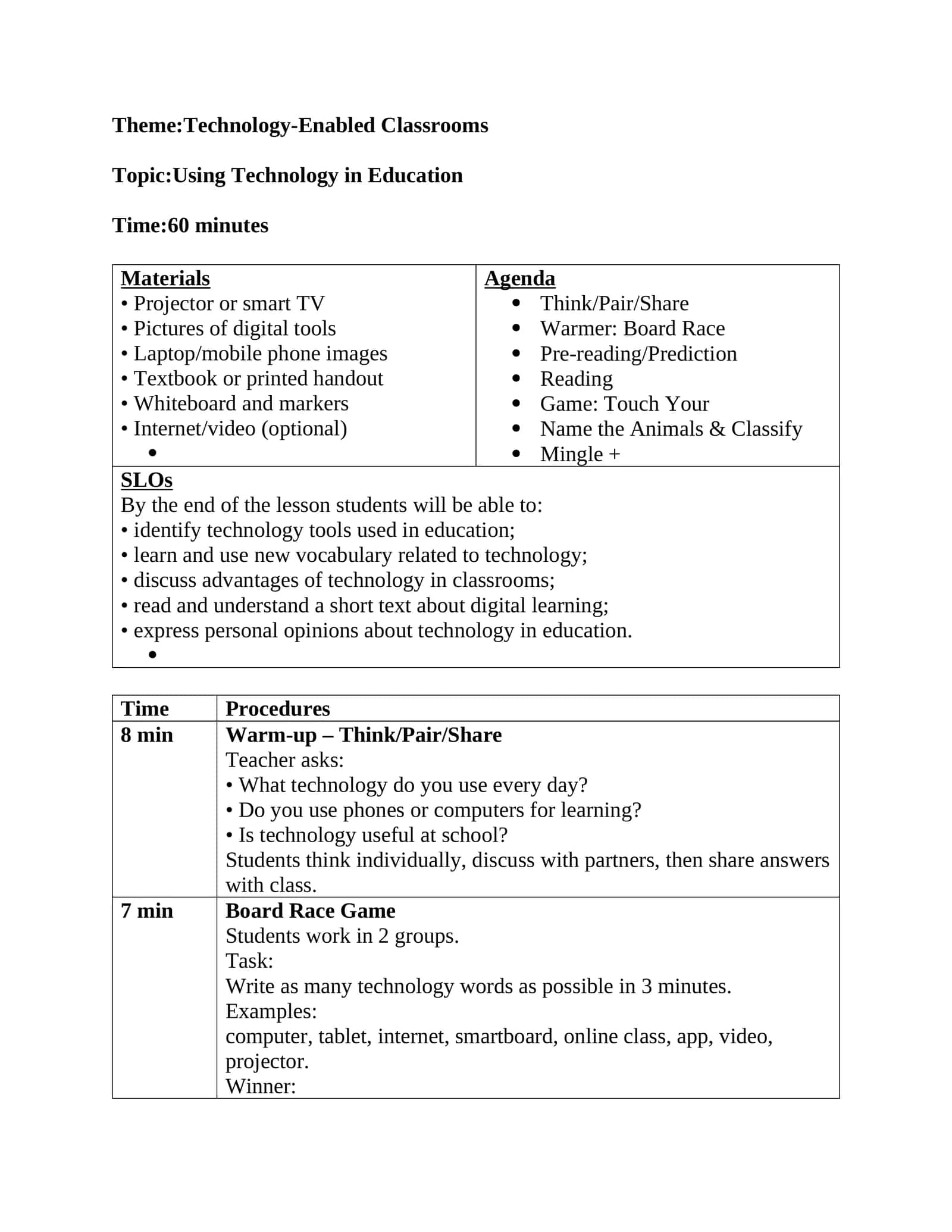 Technology-Enabled Classrooms 1