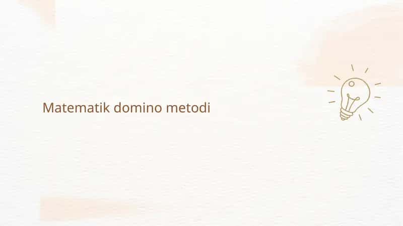 Matematik domino metodi 1
