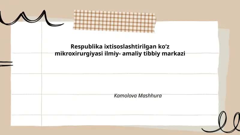 Respublika ixtisoslashtirilgan koʻz mikroxirurgiyasi ilmiy- amaliy tibbiy markazi 1