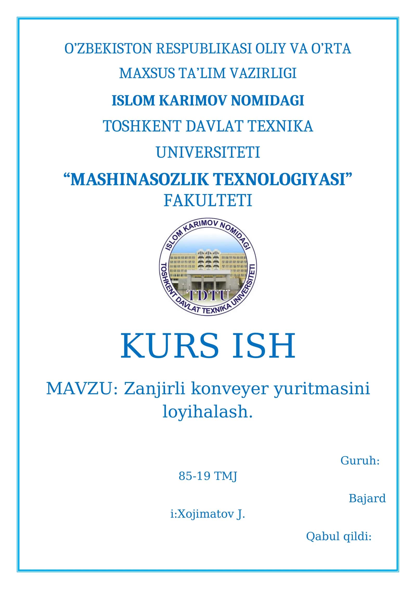 Zanjirli konveyer yuritmasi 1