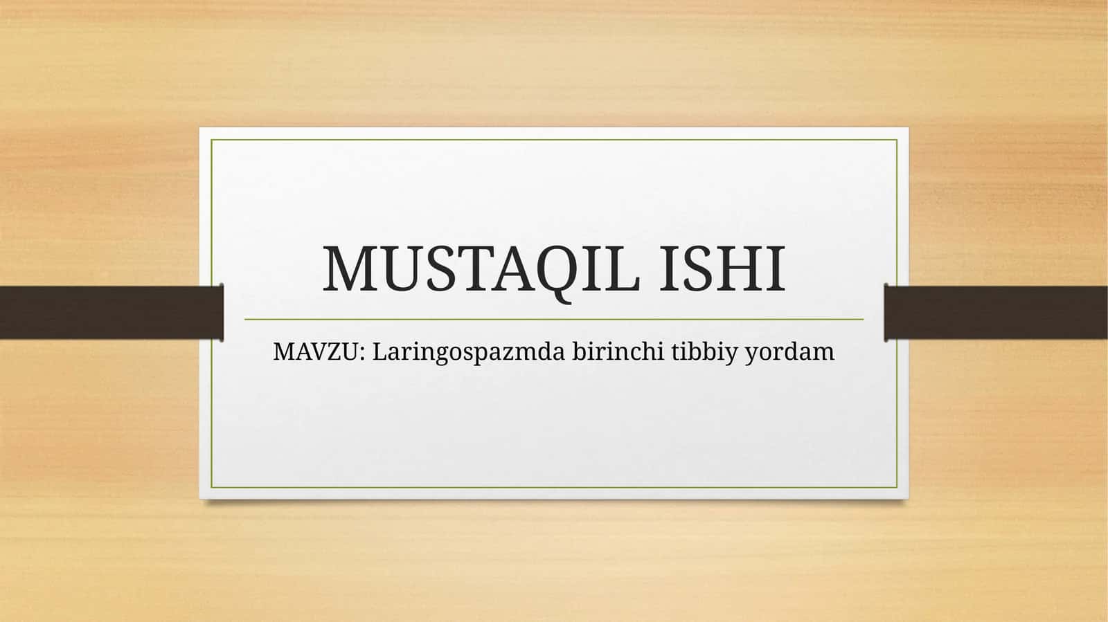 Laringospazmda birinchi tibbiy yordam 1