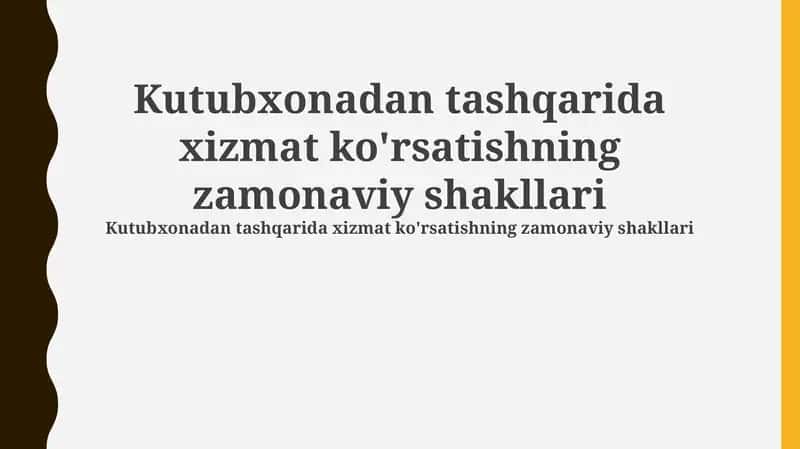 Zamonaviy kutubxona tashqi aloqa xizmatlari 1