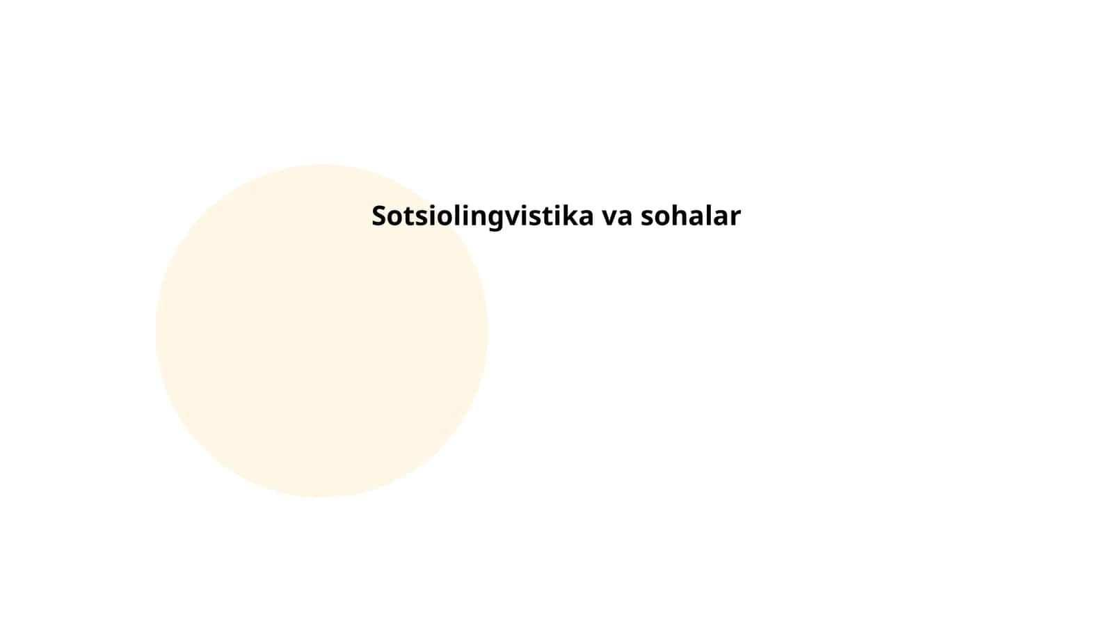 Sotsiolingvistika va sohalar 1