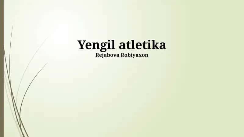 Yengil atletika 1
