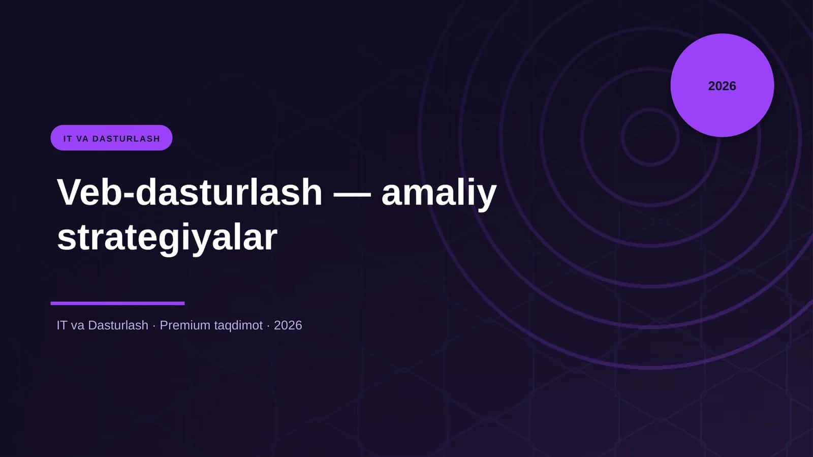 Veb-dasturlash — amaliy strategiyalar 1