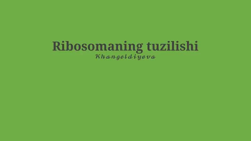 Ribosomaning tuzilishi 1