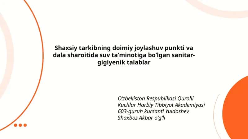 Sanitar-gigiyenik talablar 1