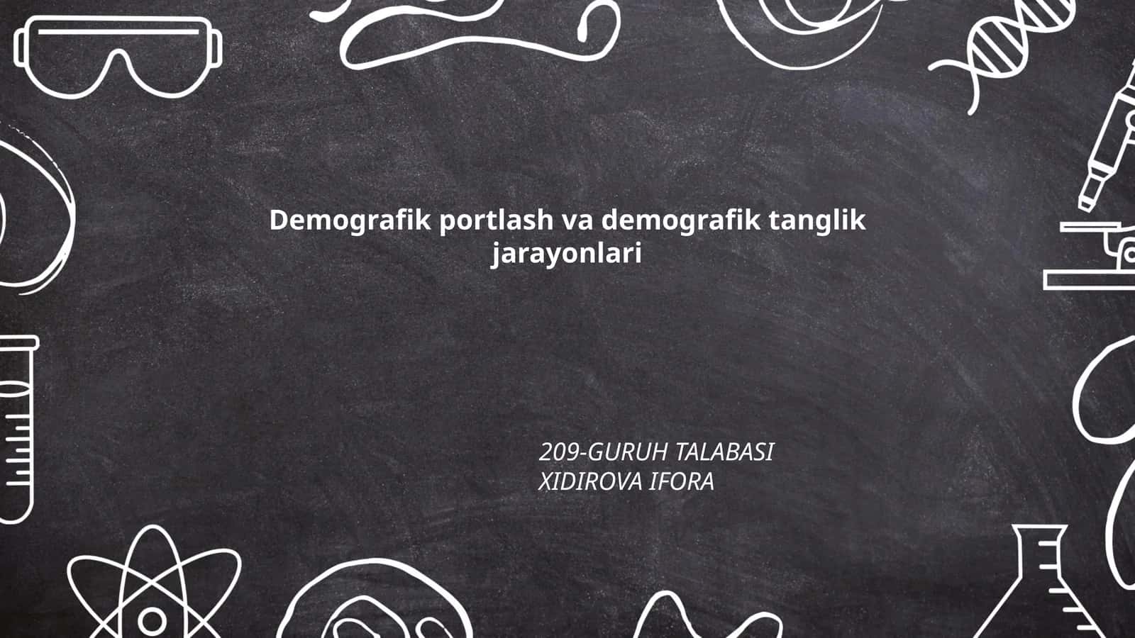 Demografik portlash va demografik tanglik jarayonlari 1