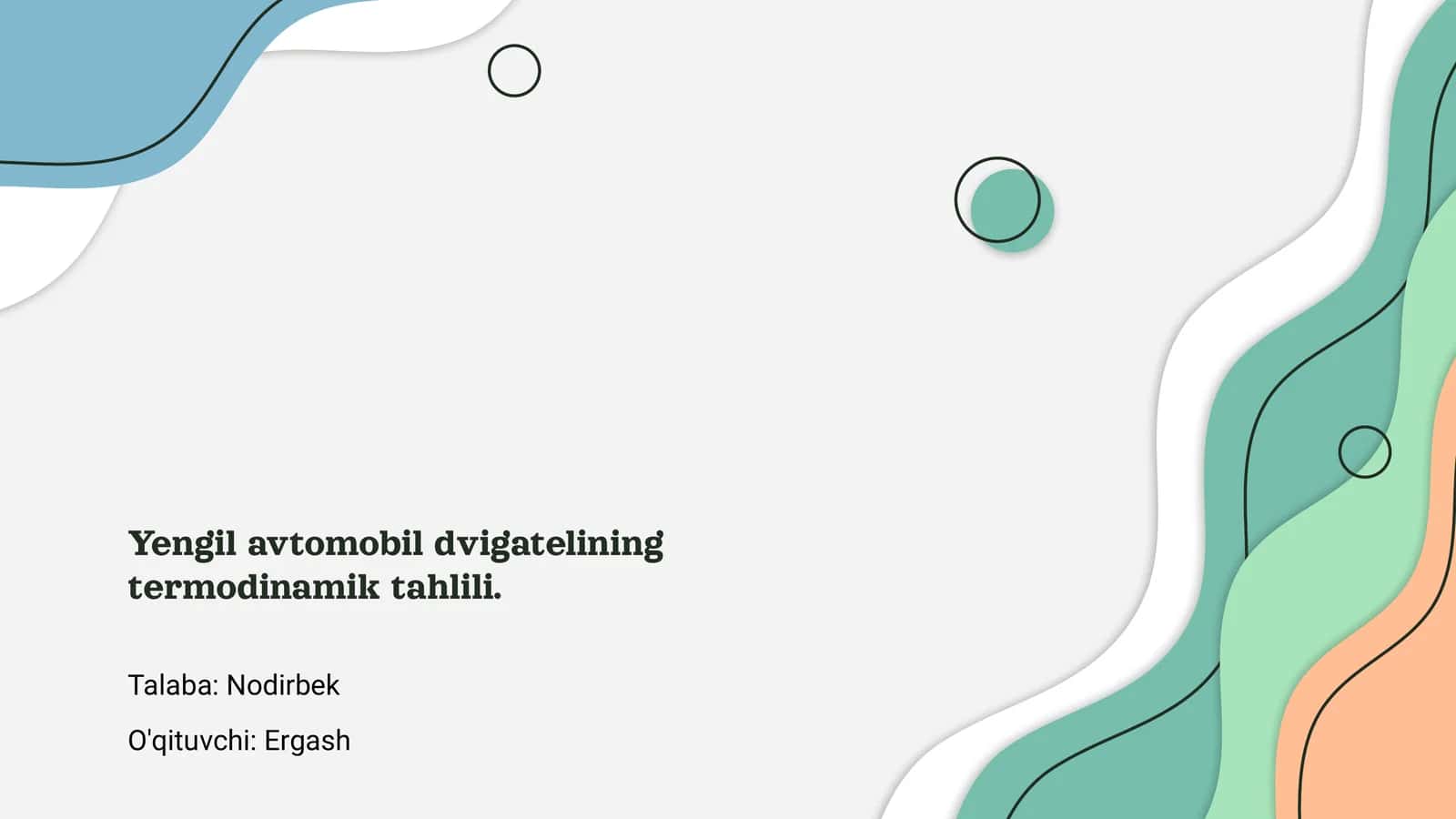 Yengil avtomobil dvigatelining termodinamik tahlili 1