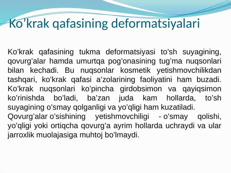 Kо’krakqafasining deformatsiyalari 1