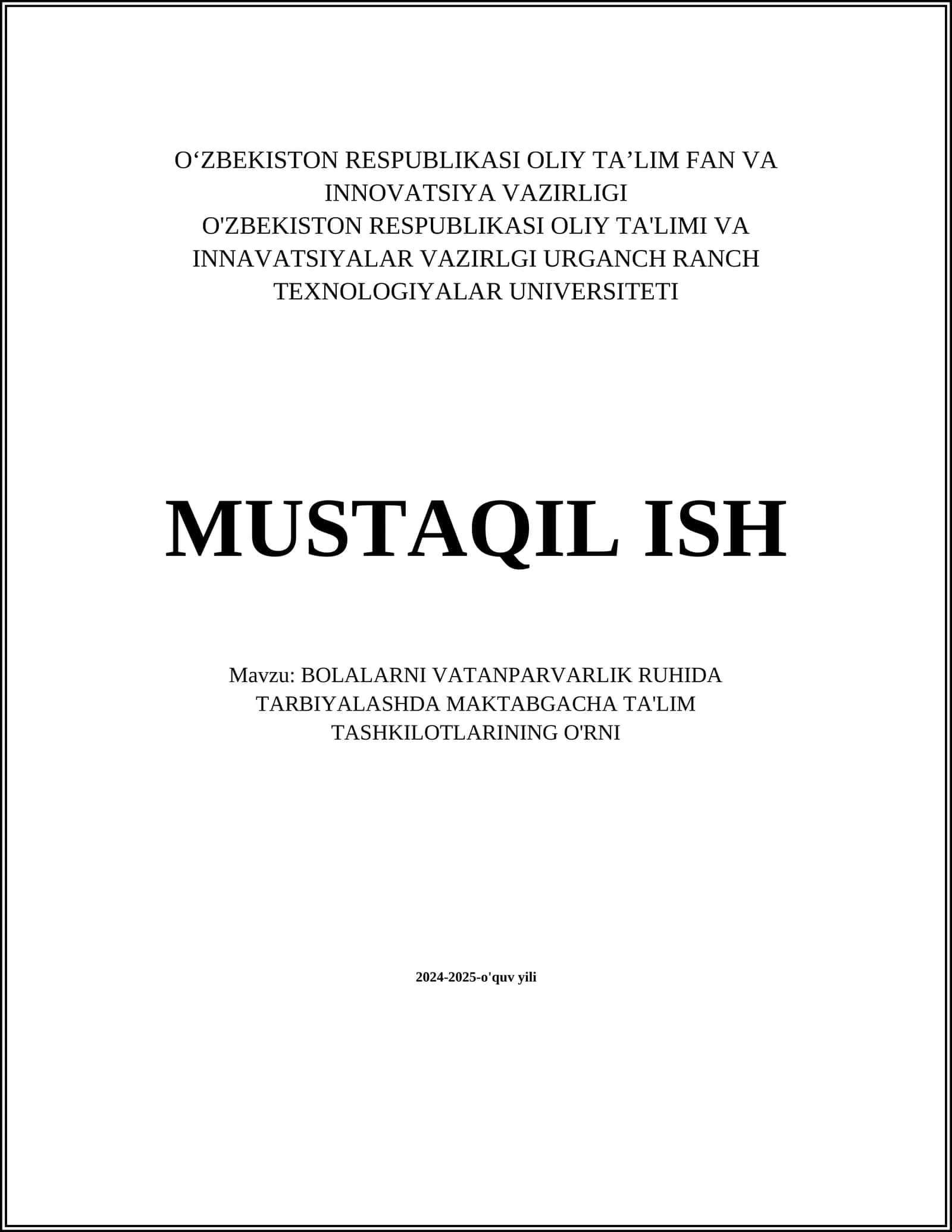 Bolalarni Vatanparvarlik Ruhida Tarbiyalash 1