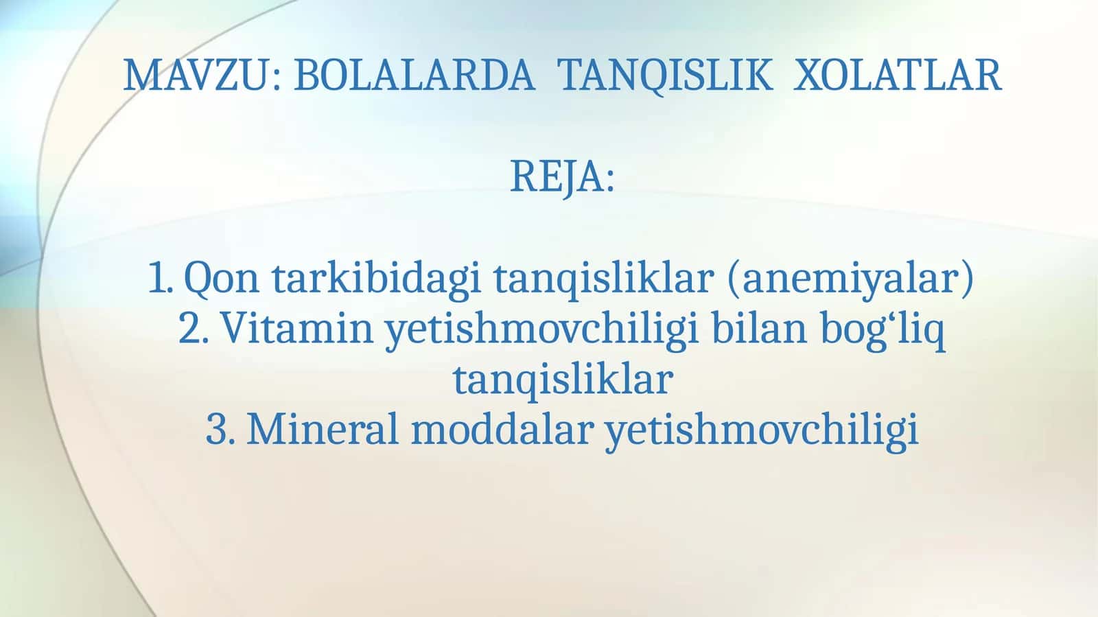 BOLALARDA TANQISLIK XOLATLAR 1