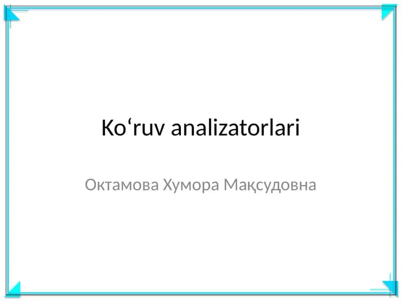 Koʻruv analizatorlari 1
