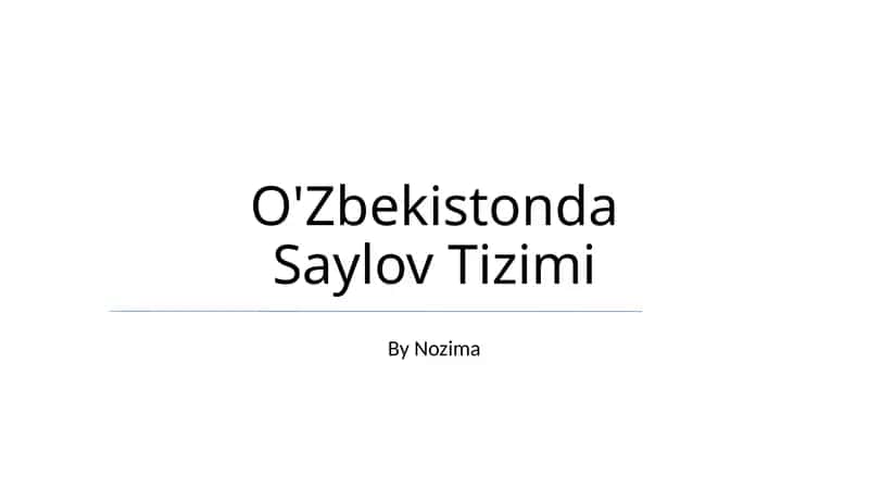 O'Zbekistonda Saylov Tizimi 1