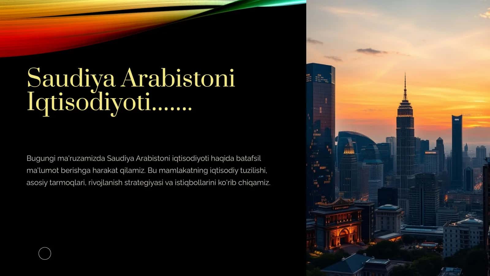Saudiya Arabistoni Iqtisodiyoti 1