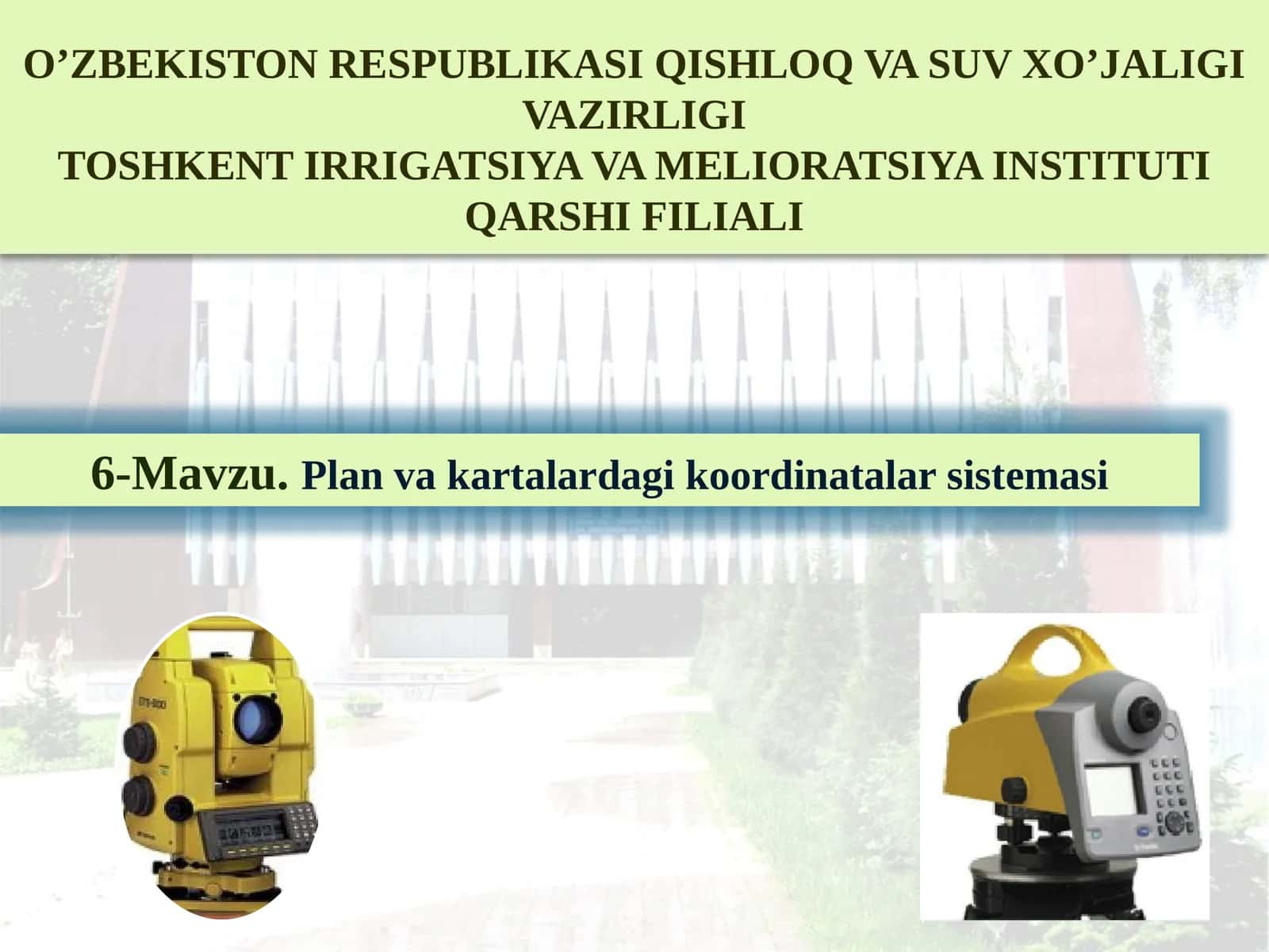 Plan va kartalardagi koordinatalar sistemasi 1