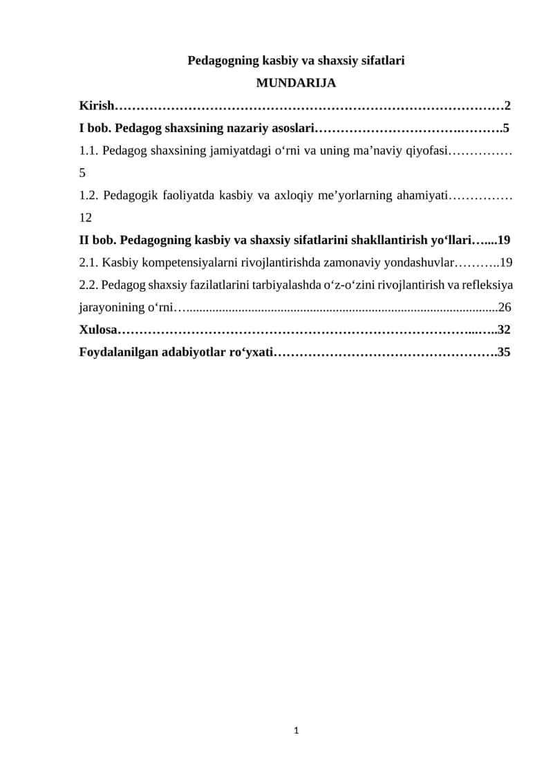 Pedagogning kasbiy va shaxsiy sifatlari 1