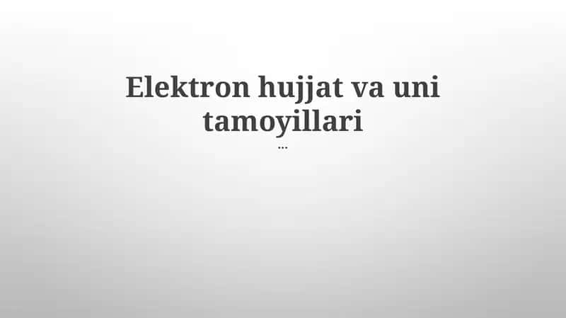 Elektron dalillar 1