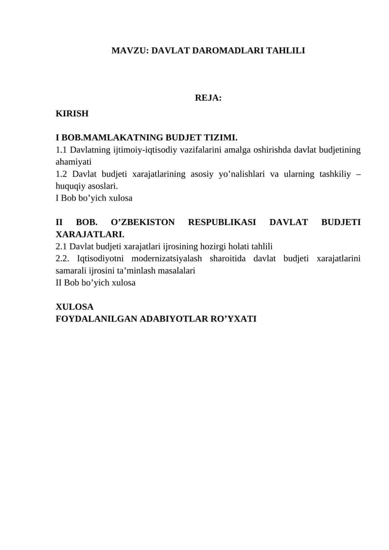 DAVLAT DAROMADLARI TAHLILI 1