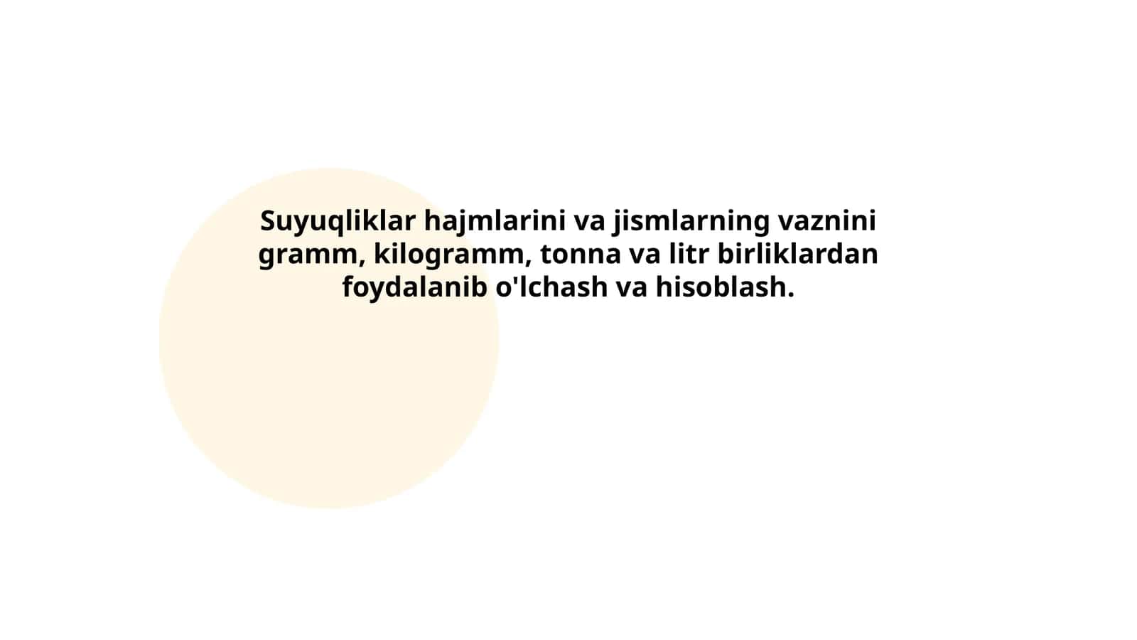 Suyuqliklar hajmini litrlarda o'lchash 1