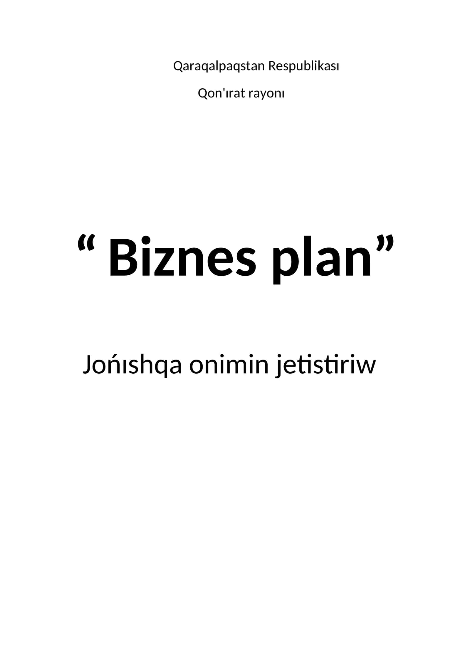 Biznes plan 1