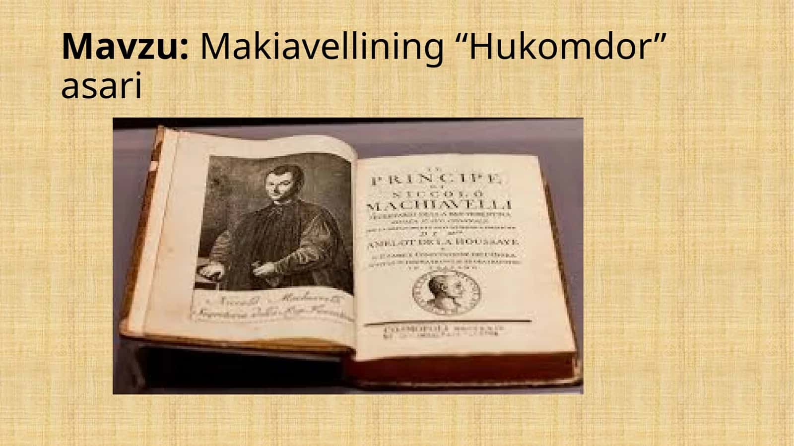 Makiavellining “Hukomdor” asari 1