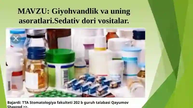 Giyohvandlik va uning asoratlari