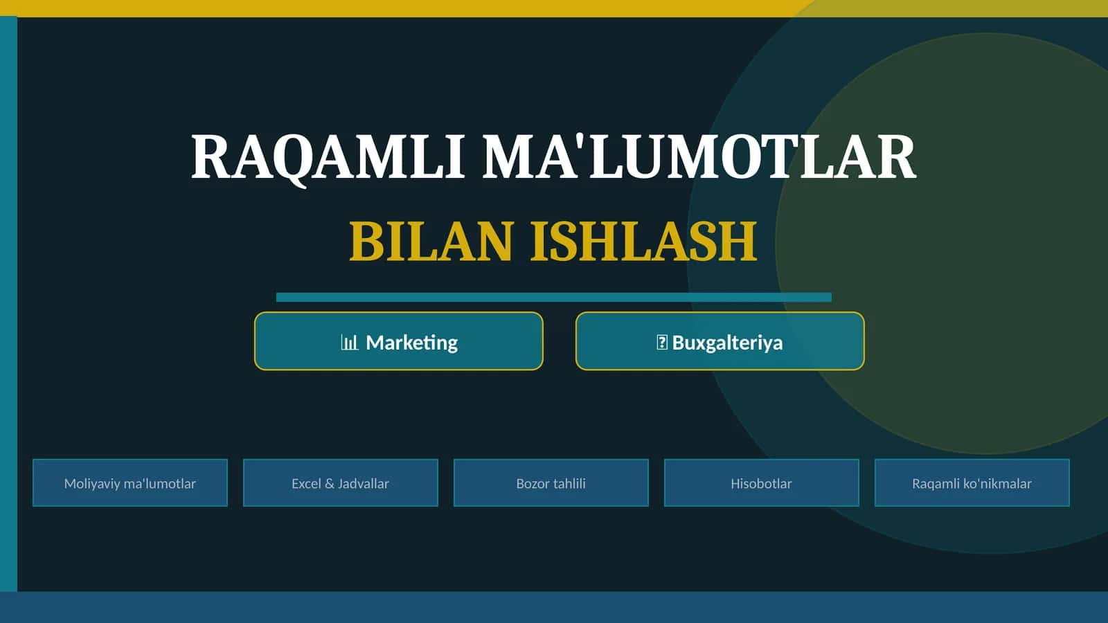 RAQAMLI MA'LUMOTLAR BILAN ISHLASH 1