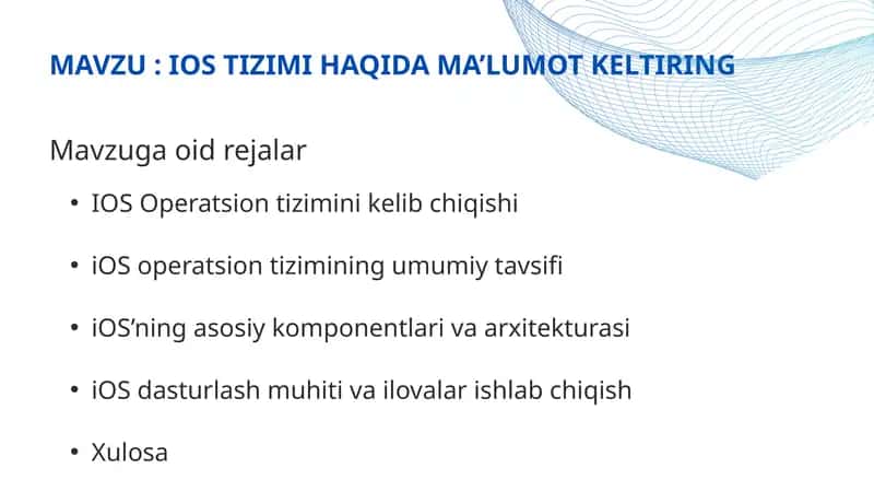 iOS Operatsion tizimi 1