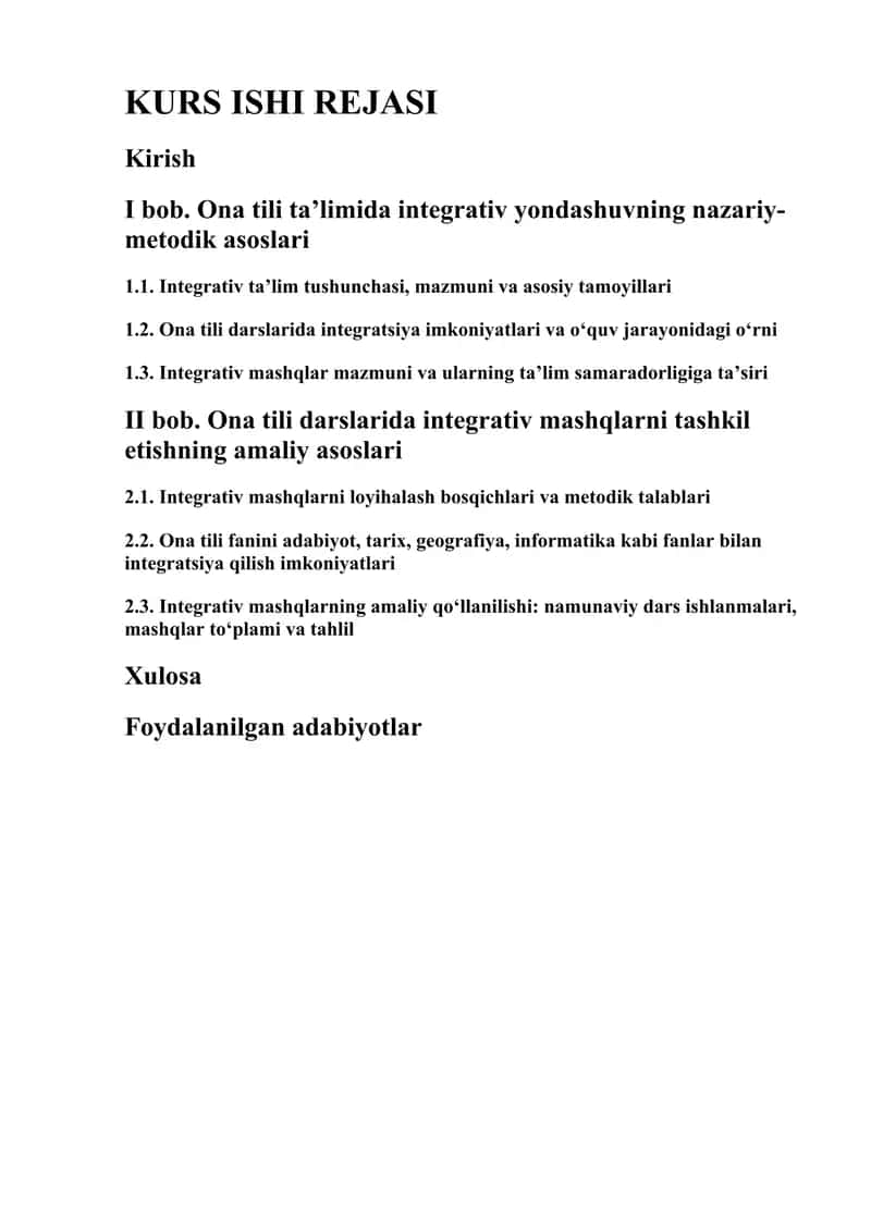 Ona tili ta’limida integrativ yondashuvning nazariy-metodik asoslari 1