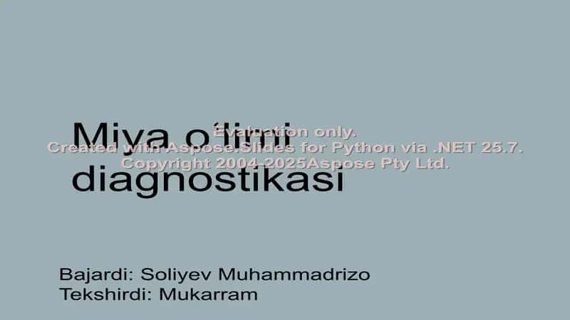 Miya o‘limi diagnostikasi 1
